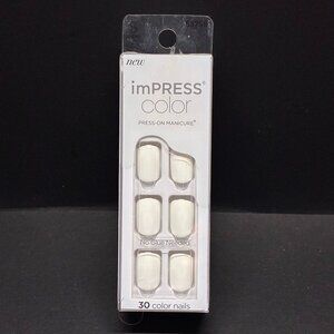 imPRESS Color Press-On Nails | White | No Glue Needed | 30 Nails | New